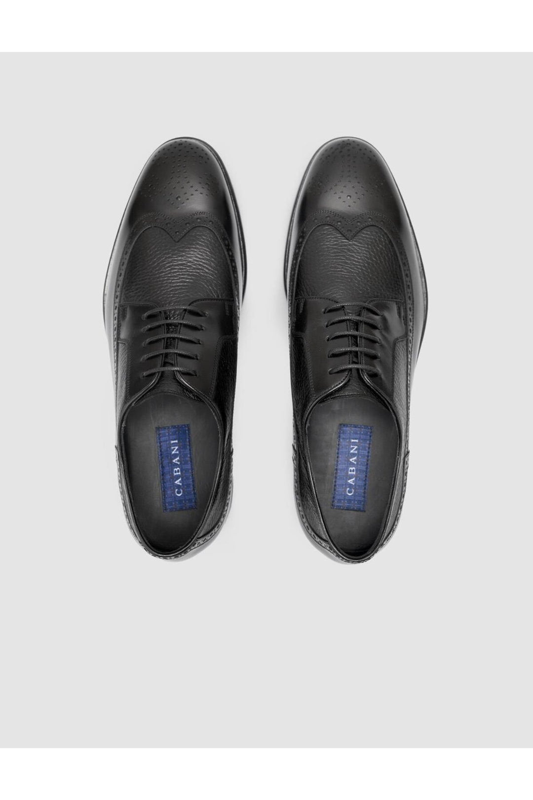 Cabani Shoes Chaussures classiques pour hommes en cuir véritable noir à lacets 100% - Multicolore