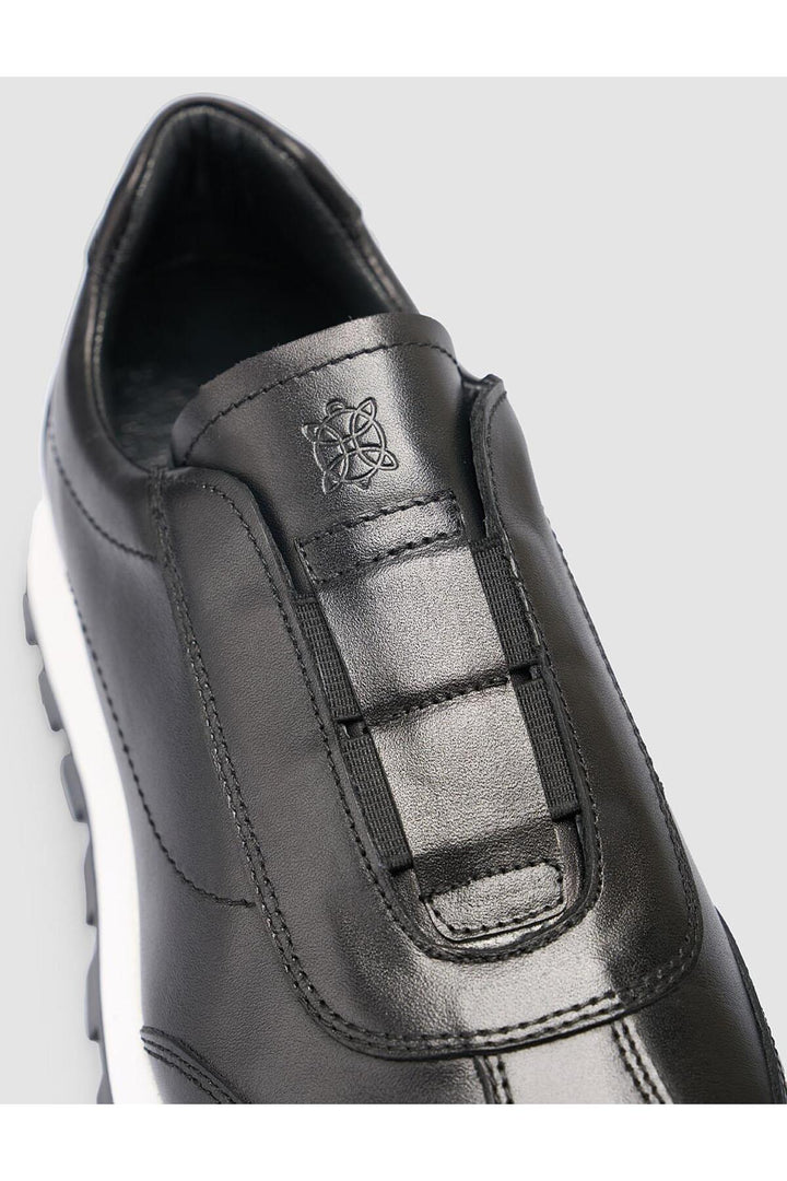 Cabani Shoes %100 Cuir Véritable Baskets Noires pour Femmes - Noir