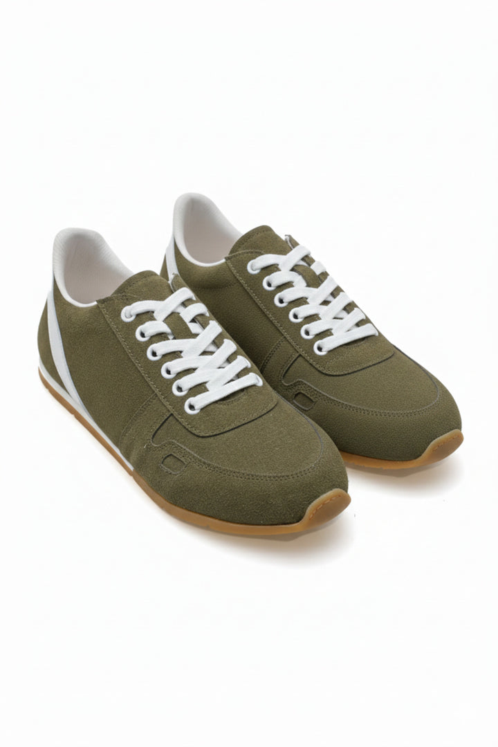 Wavelys ALESSIA Femme Baskets en Suède Kaki Chaussures de Ville - Kaki