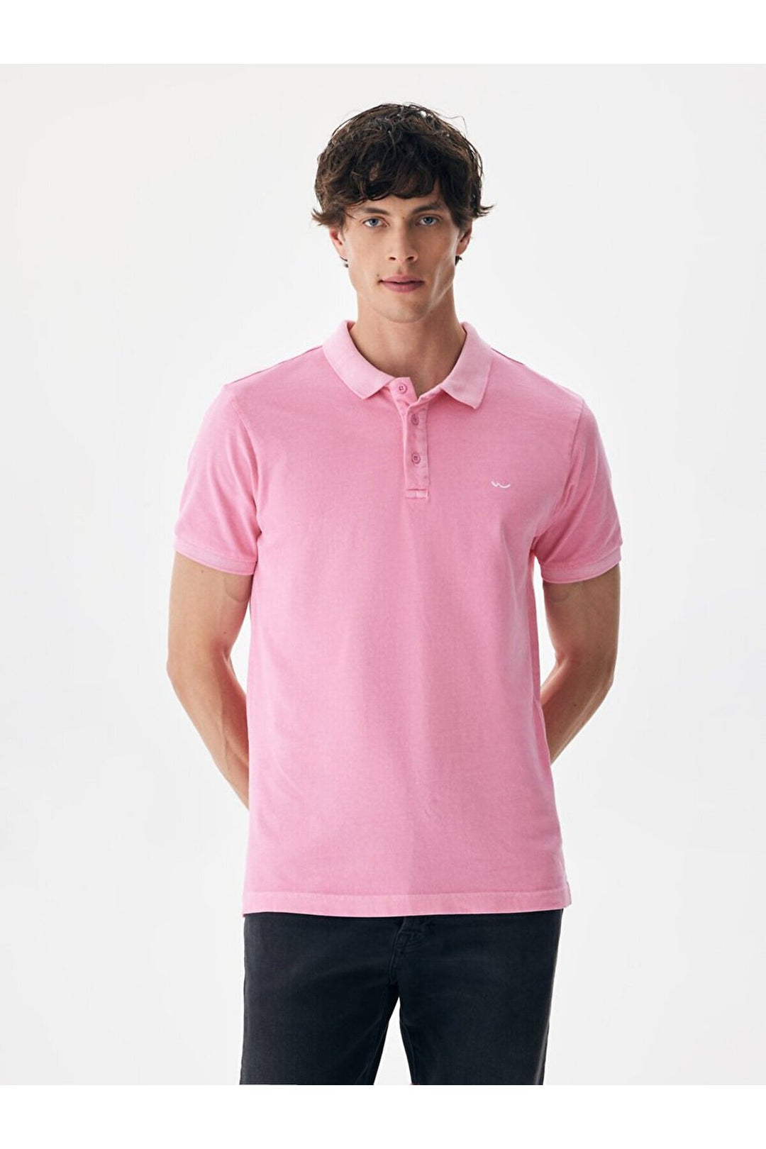 LTB T-shirt rose à col roulé et effet pâle