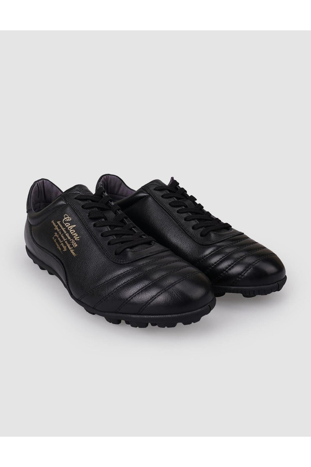 Cabani Shoes Chaussures de football pour hommes en cuir véritable noir à lacets 100% - Multicolore