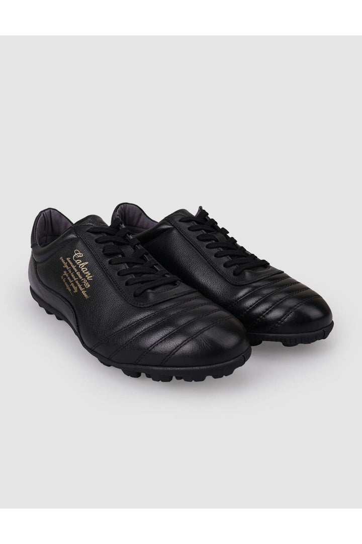 Cabani Shoes Chaussures de football pour hommes en cuir véritable noir à lacets 100% - Multicolore