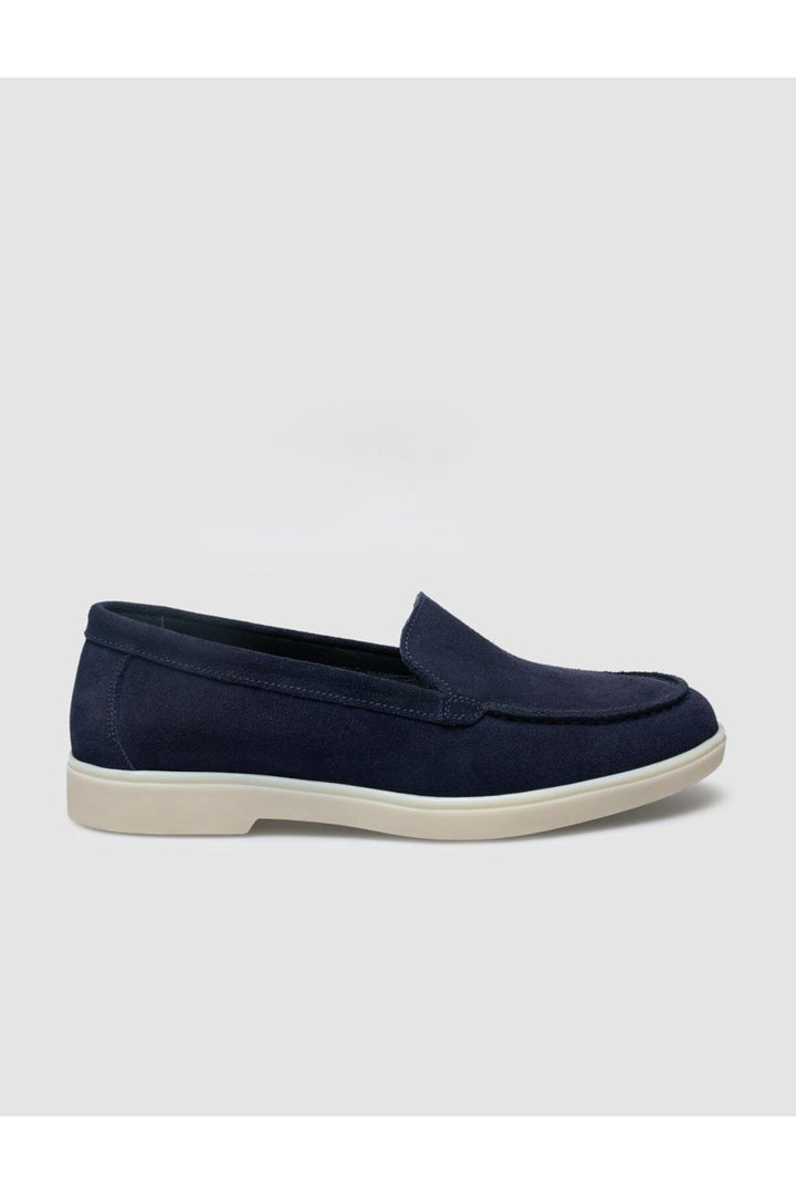 Cabani Shoes MonaMae 100% Cuir Véritable Bleu marine Suédé Mocassins Femme - Bleu marine