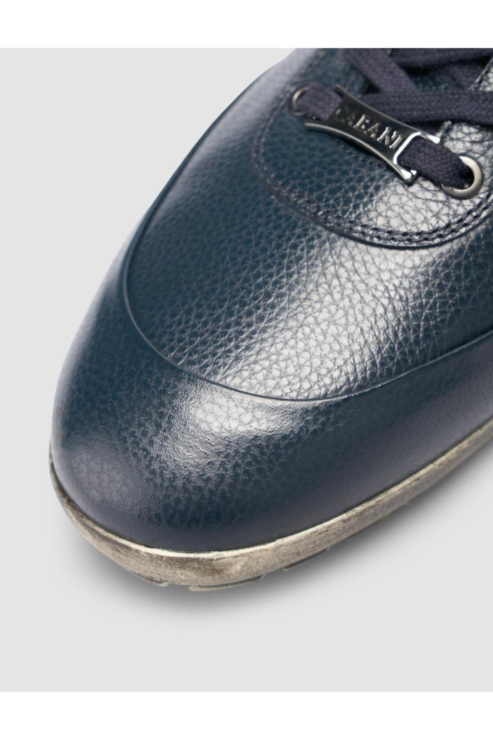 Cabani Shoes Chaussures de ville pour hommes en cuir véritable 100% bleu marine à lacets - Bleu marine
