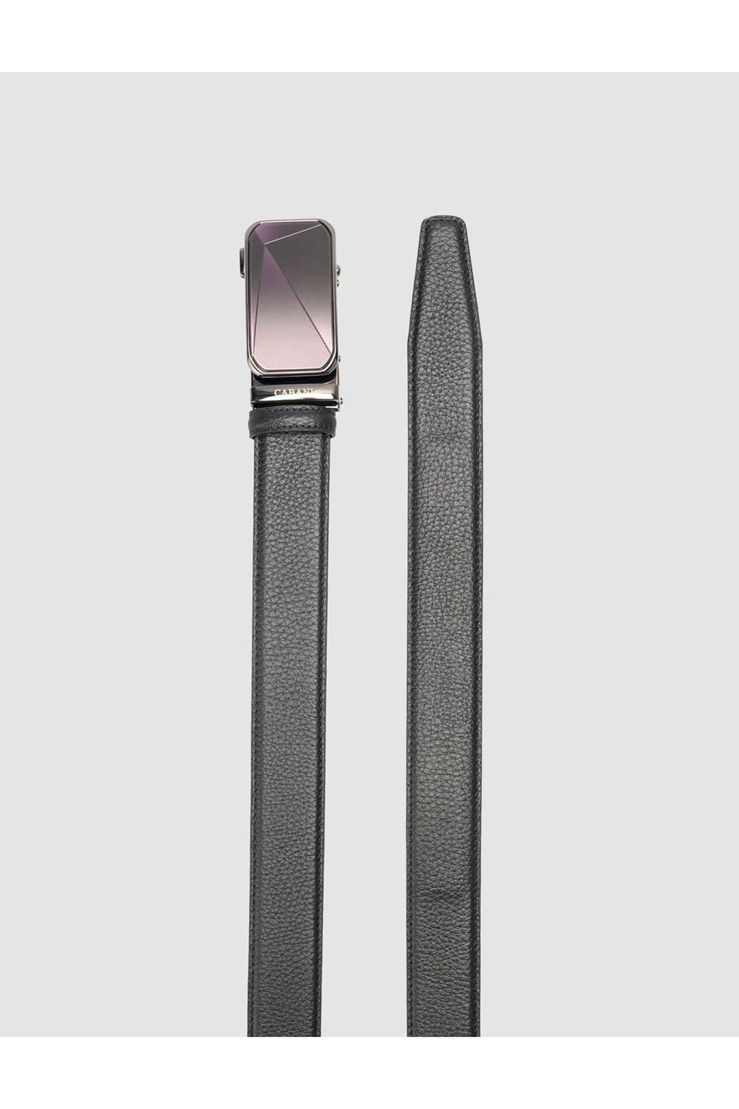 Cabani Shoes Ceinture pour homme en cuir véritable noir avec boucle colorée de 3,5 cm. - Multicolore