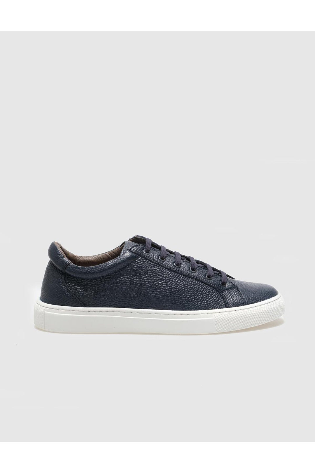 Cabani Shoes Baskets pour hommes en cuir véritable bleu marine à lacets - Bleu marine