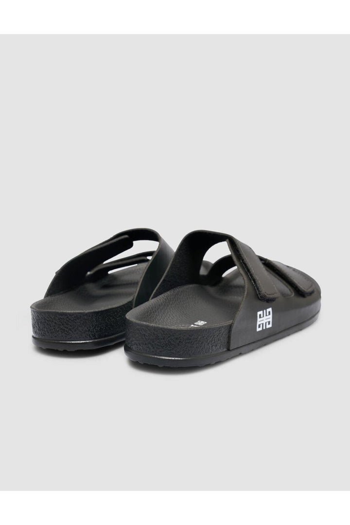 Cabani Shoes Sandale noire pour homme à velcro - Noir