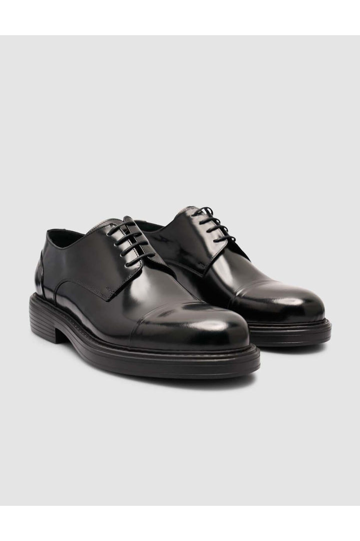 Cabani Shoes Chaussures classiques pour hommes en cuir véritable noir à semelle épaisse - Noir