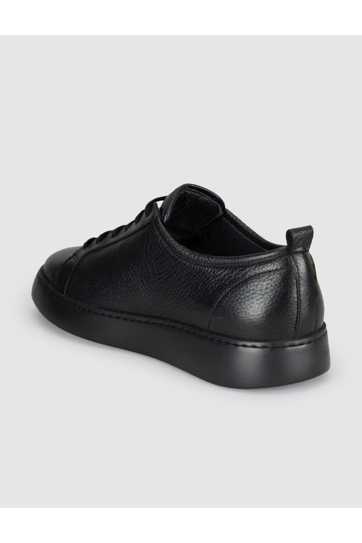 Cabani Shoes Baskets homme en cuir de veau véritable noir à lacets. - Multicolore