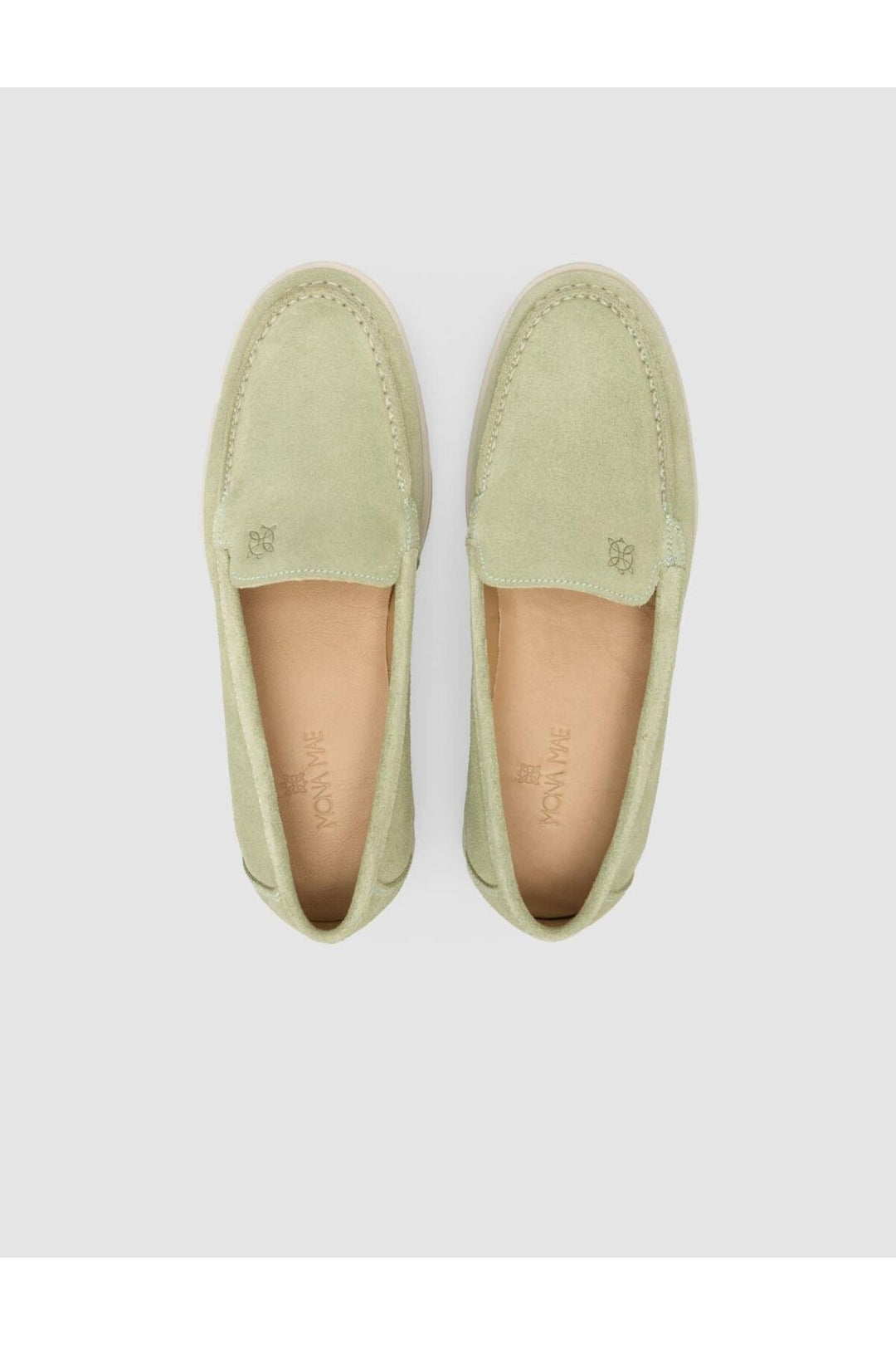Cabani Shoes MonaMae 100% Cuir Véritable Vert Suédé Mocassins Femme - Vert