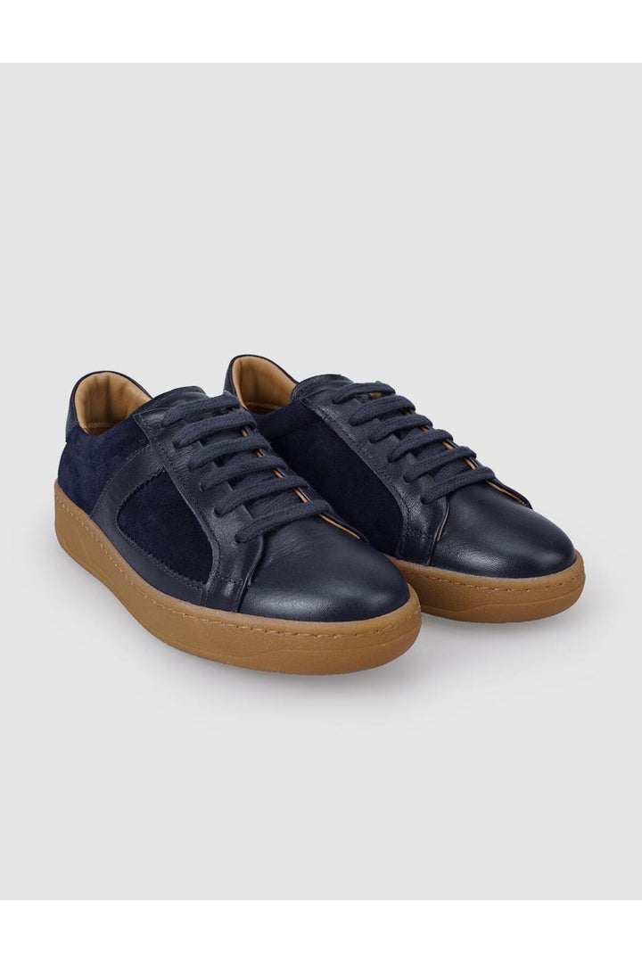 Cabani Shoes %100 Cuir Suédé Véritable Bleu marine Chaussures de Sport Femme - Bleu marine