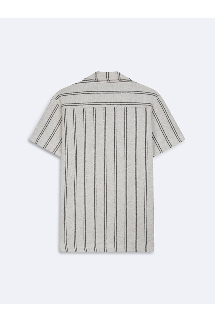 LTB Chemise blanche à rayures cubaines en jacquard - Blanc