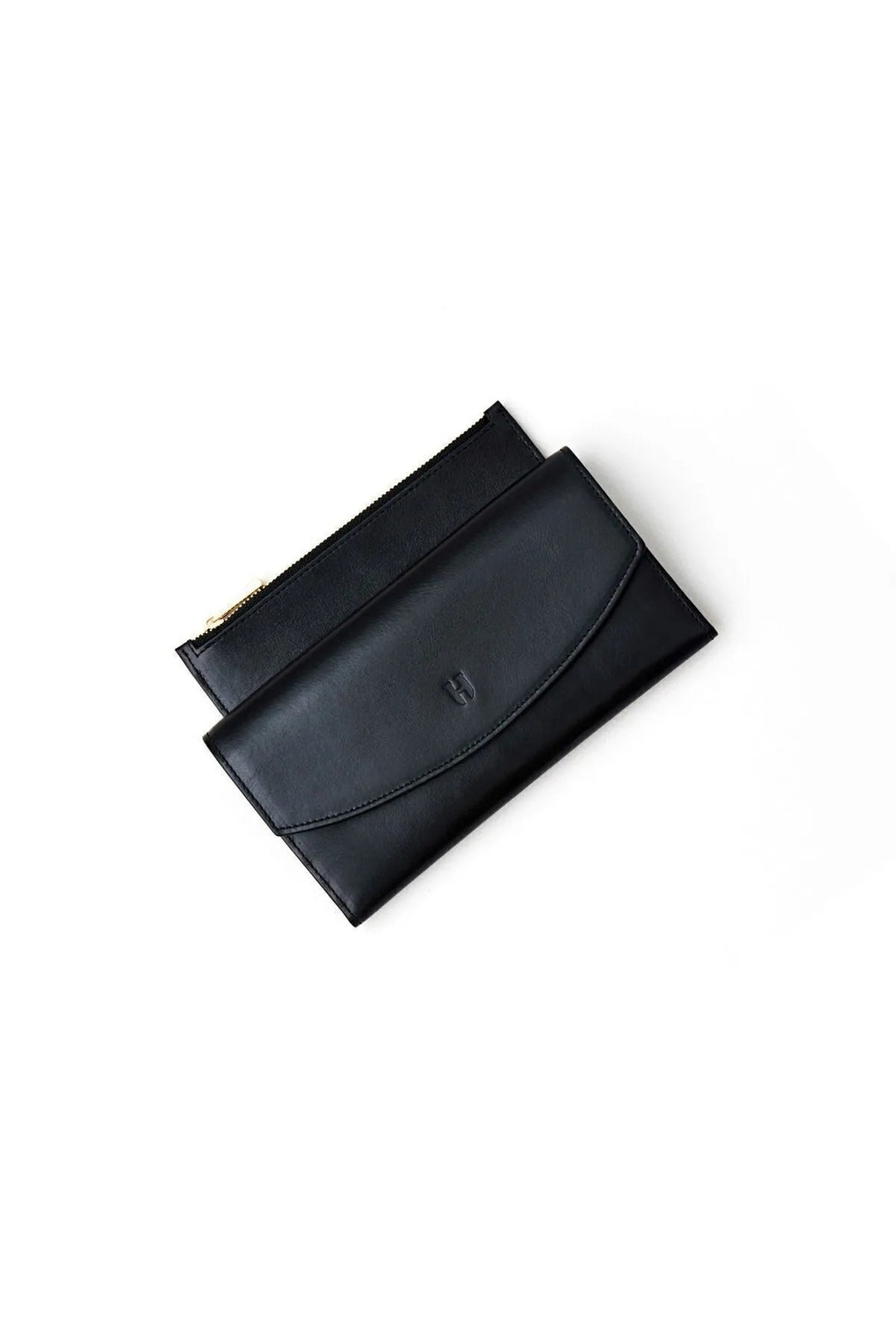 helmbrook Porte-cartes multi-baie noir zippé RFID en cuir pour femme Ashley