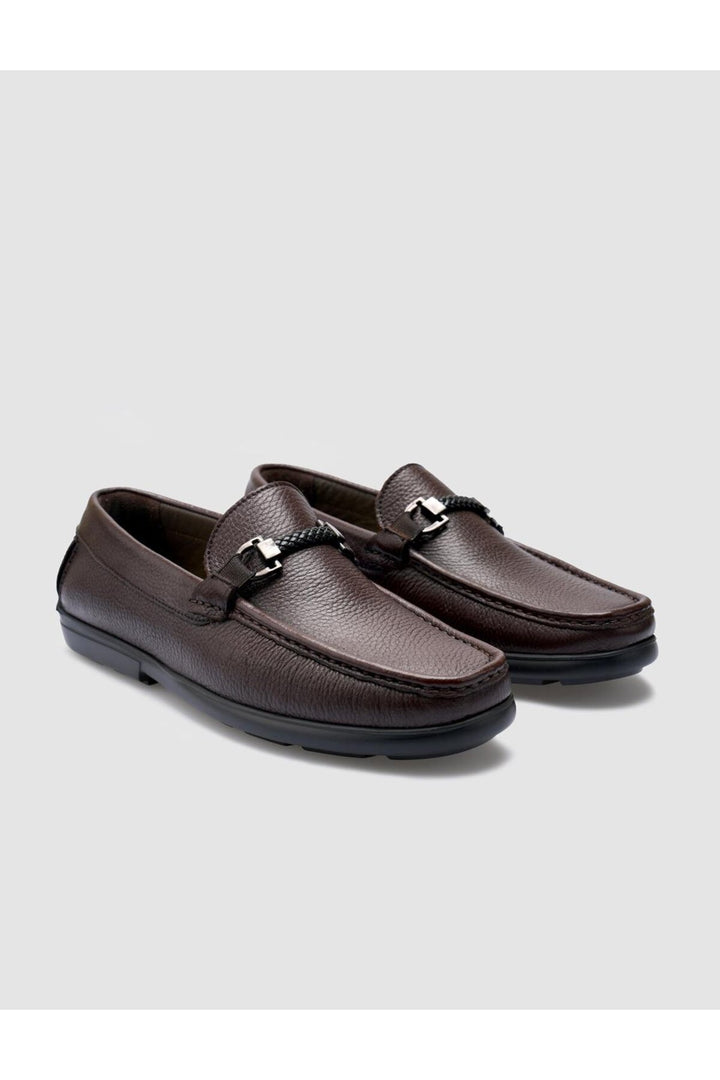 Cabani Shoes %100 Cuir Véritable Mocassins Pour Hommes Avec Détail Boucle Marron - Multicolore