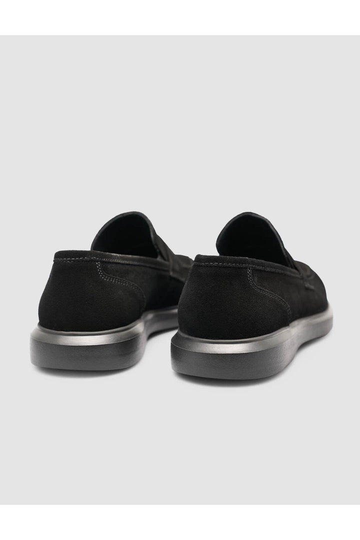 Cabani Shoes Mocassins pour hommes en cuir véritable suédé noir - Noir
