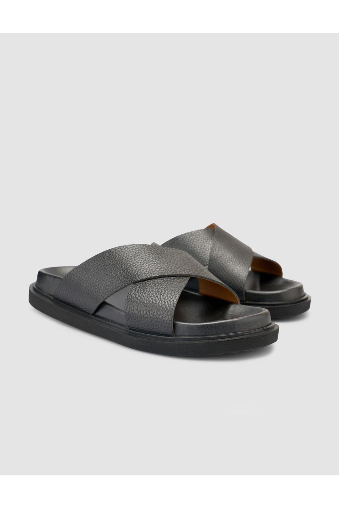 Cabani Shoes %100 Cuir Véritable Sandales Noires pour Hommes - Multicolore