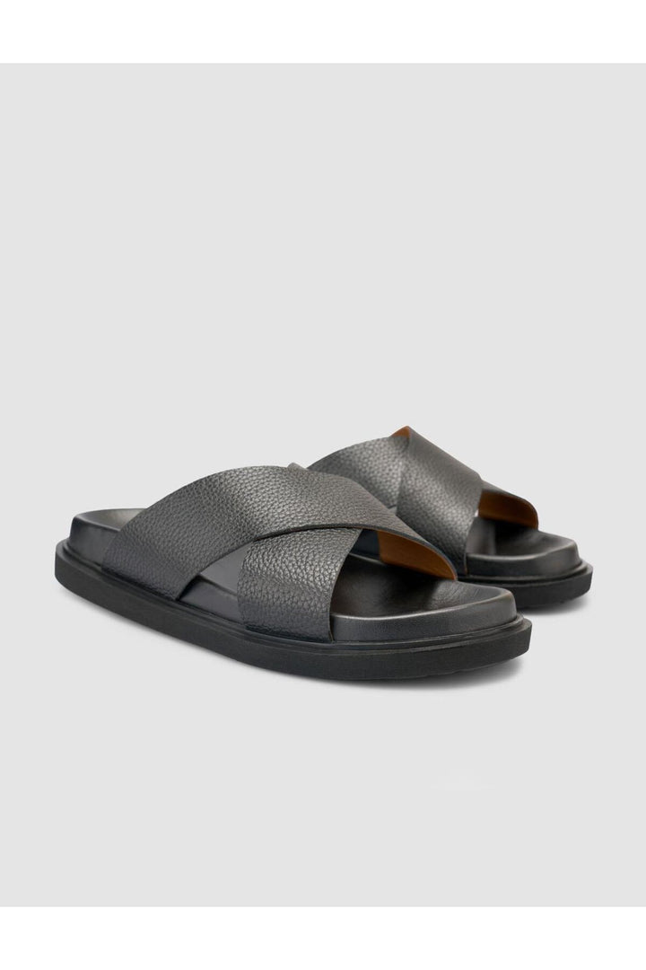 Cabani Shoes %100 Cuir Véritable Sandales Noires pour Hommes - Multicolore