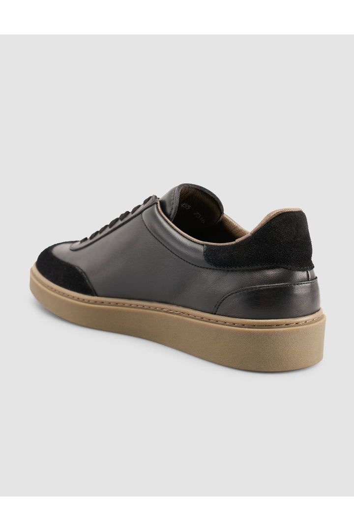 Cabani Shoes Chaussures de sport pour hommes en suède noir 100% cuir véritable - Noir