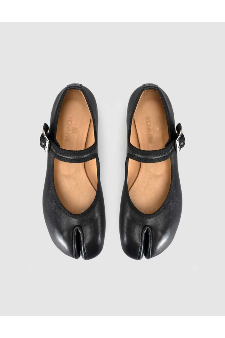 Cabani Shoes Ballerines à bout rond avec boucle noire - Multicolore