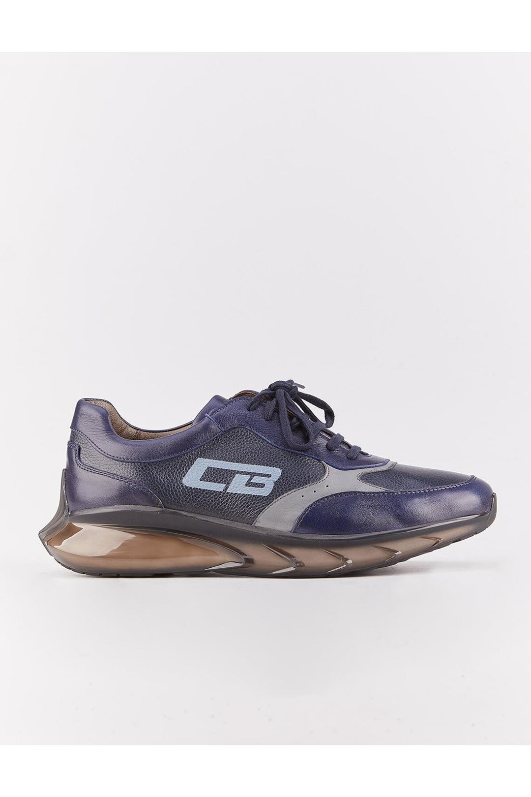 Cabani Shoes Light Eva Semelle Cuir Véritable Bleu marine Chaussures de Sport Homme à Lacets - Bleu marine