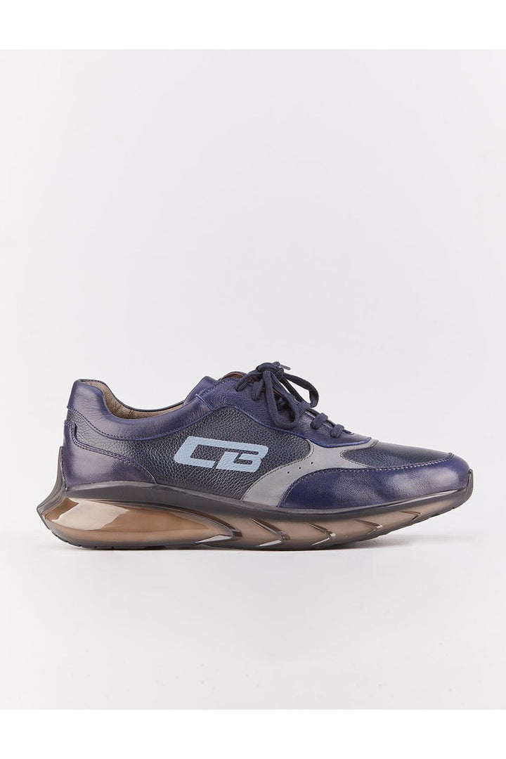 Cabani Shoes Light Eva Semelle Cuir Véritable Bleu marine Chaussures de Sport Homme à Lacets - Bleu marine
