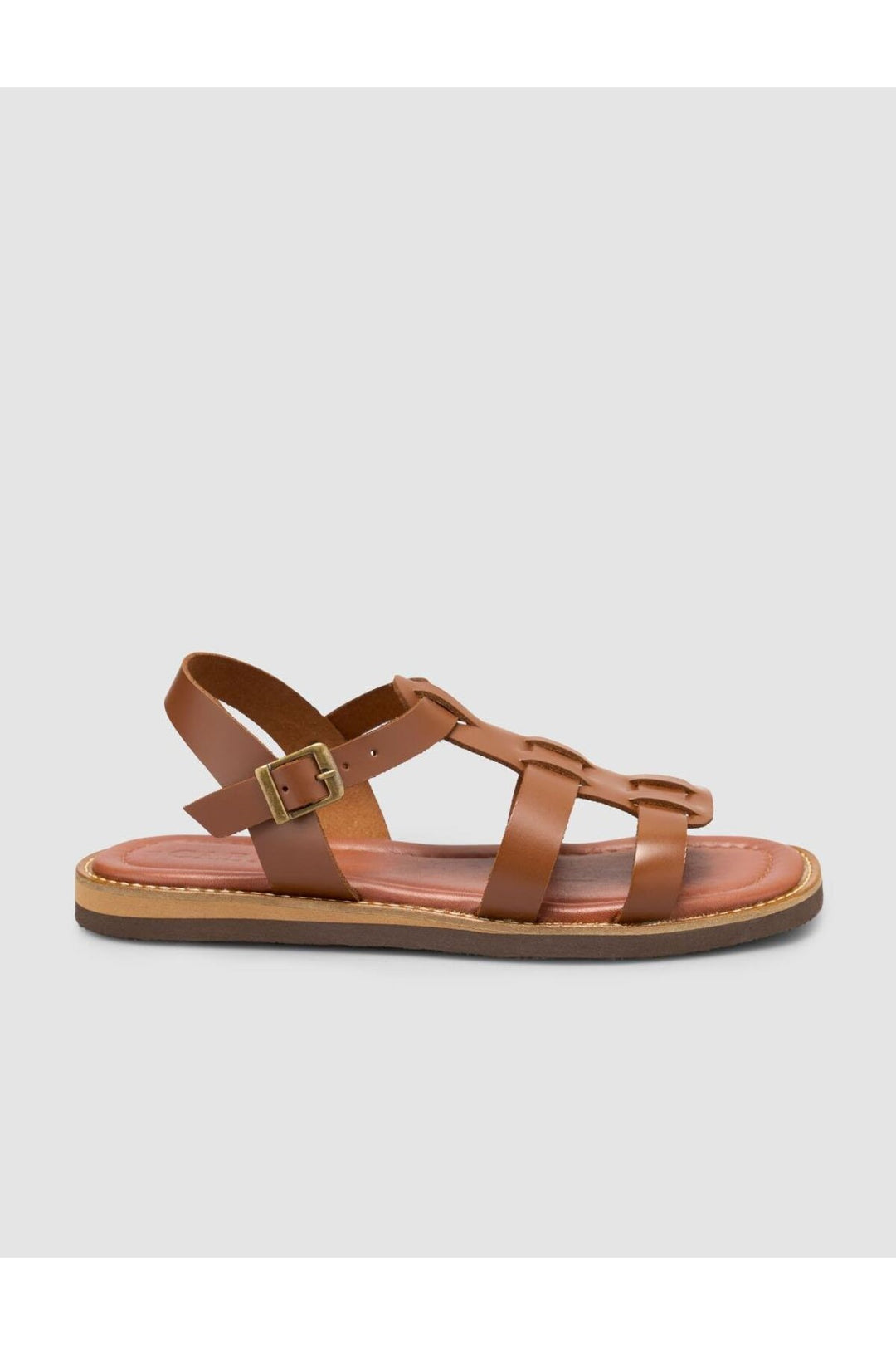 Cabani Shoes Sandales pour femmes en cuir véritable 100% marron. - Multicolore
