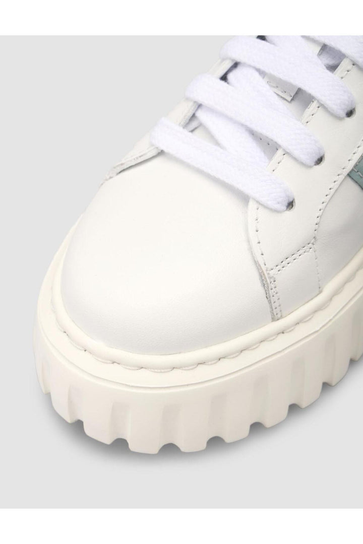 Cabani Shoes MonaMae 100% Cuir Véritable Blanc - Blanc / Bleu