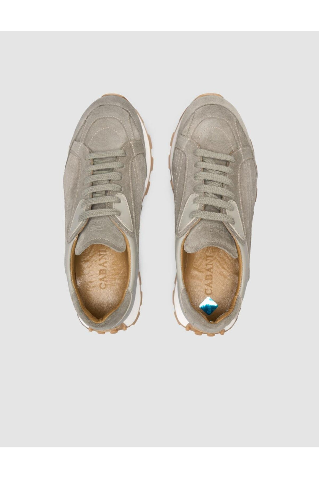 Cabani Shoes Baskets pour femmes en cuir véritable 100% beige - Sable