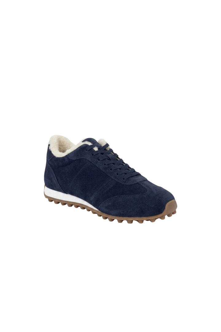 Wavelys VERONA Bleu marine Cuir Suédé Véritable, Intérieur Douillet et Chaud, Élégant, Semelle en Caoutchouc Flexible, Confortable Baskets Femme - Bleu marine
