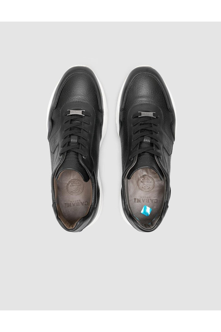 Cabani Shoes %100 Cuir véritable Chaussures de sport pour hommes noires - Noir