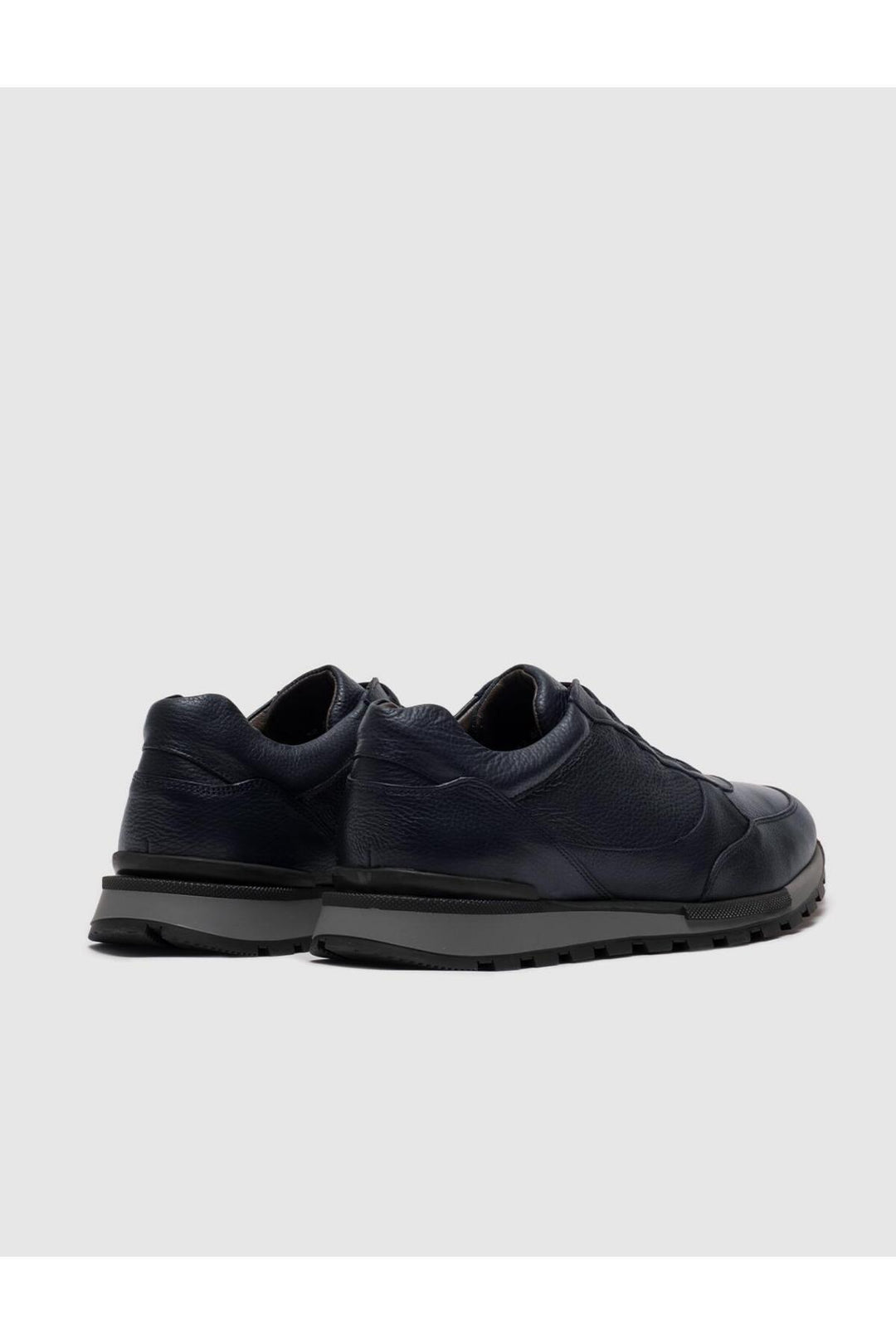 Cabani Shoes Chaussures de sport pour hommes en cuir véritable bleu marine à lacets - Bleu marine