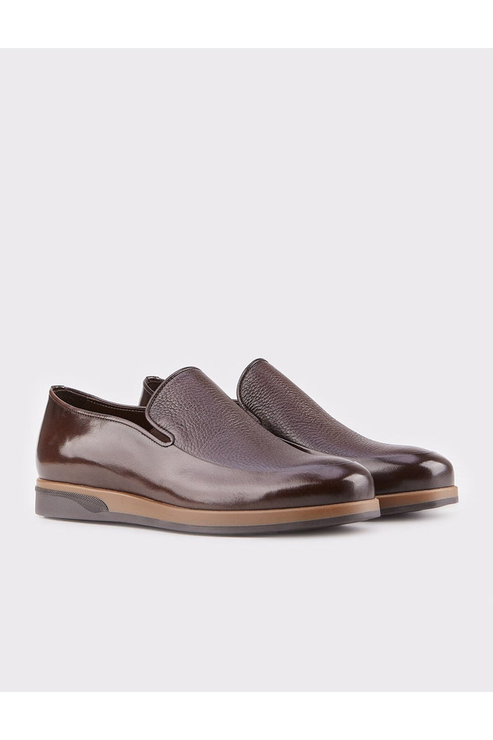 Cabani Shoes Chaussures classiques pour hommes en cuir véritable, marron, design spécial - Marron