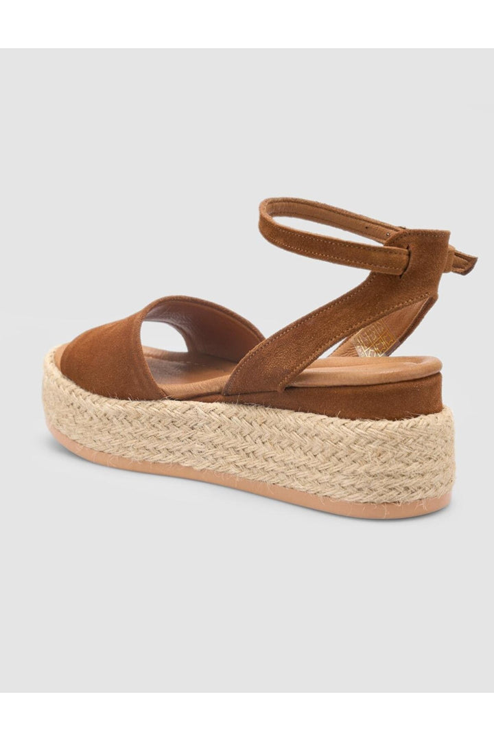 Cabani Shoes Sandales en suède pour femmes en cuir véritable 100% couleur tabac - Tabac