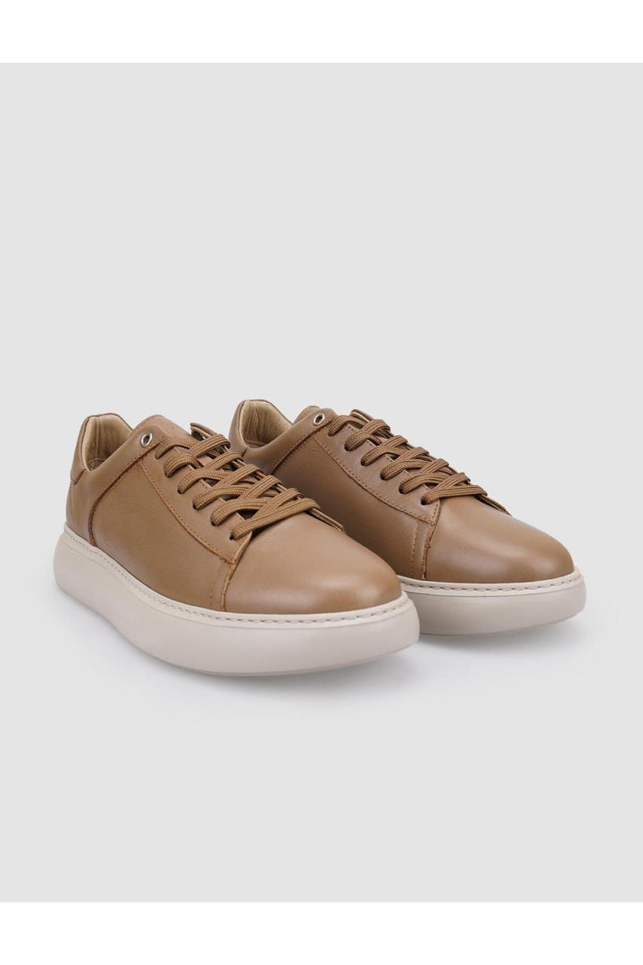 Cabani Shoes %100 Cuir véritable Chaussures de sport pour hommes en vison à lacets - Vison