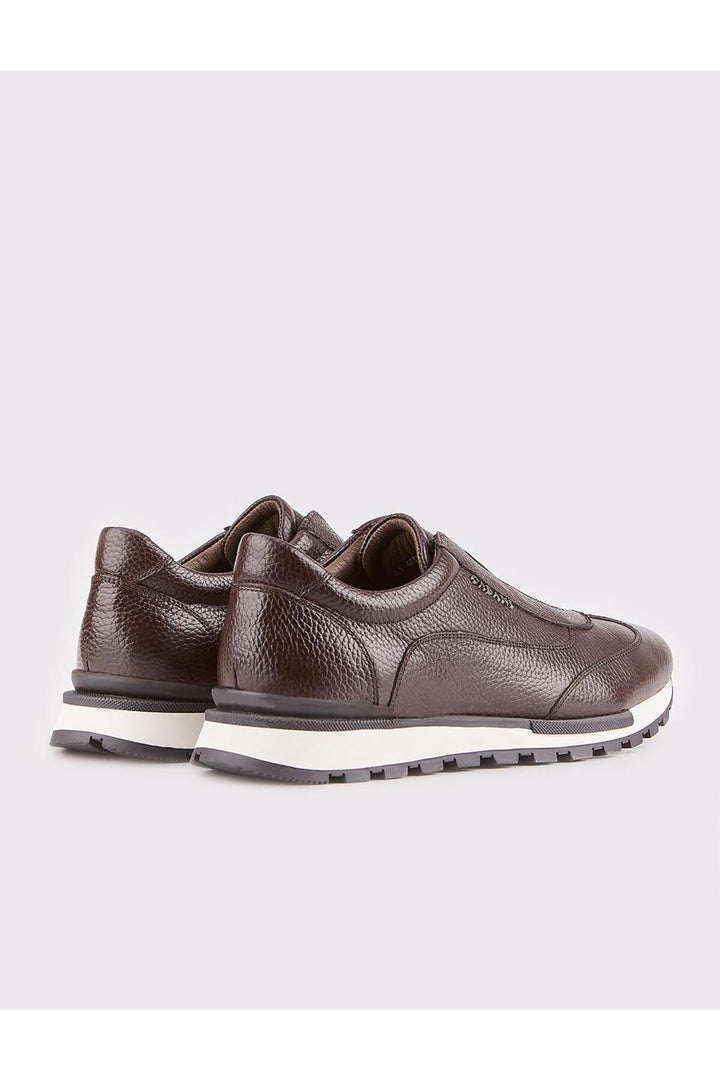 Cabani Shoes Chaussures de sport en cuir véritable à semelle thermo, marron pour homme. - Marron