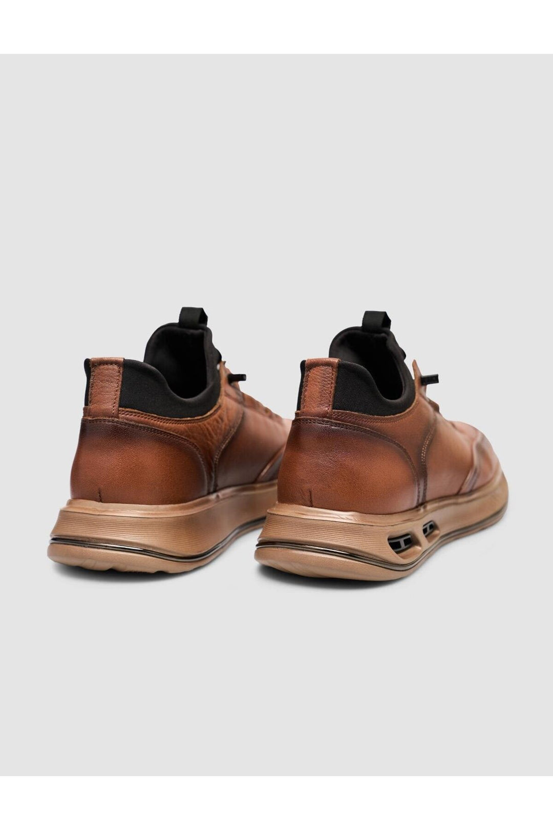 Cabani Shoes Chaussures de sport pour hommes en cuir beige avec lacets - Multicolore