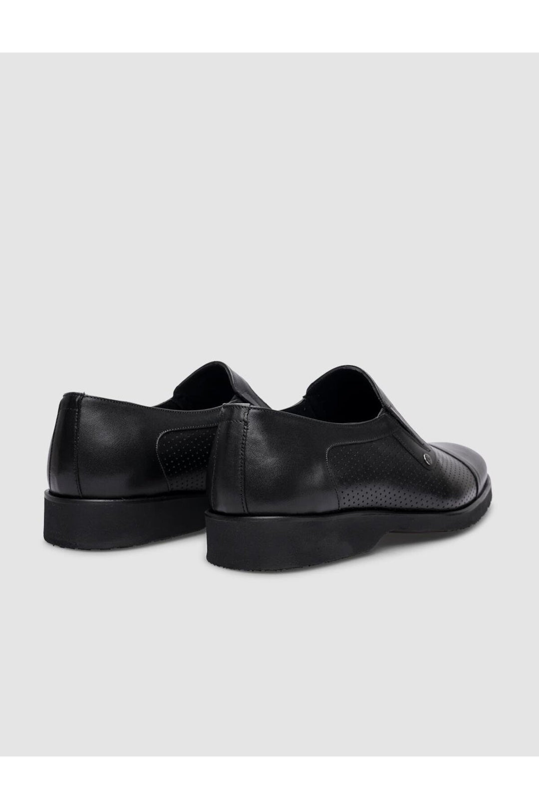 Cabani Shoes Chaussures classiques pour hommes en cuir véritable noir avec détails en laser à 100%. - Noir