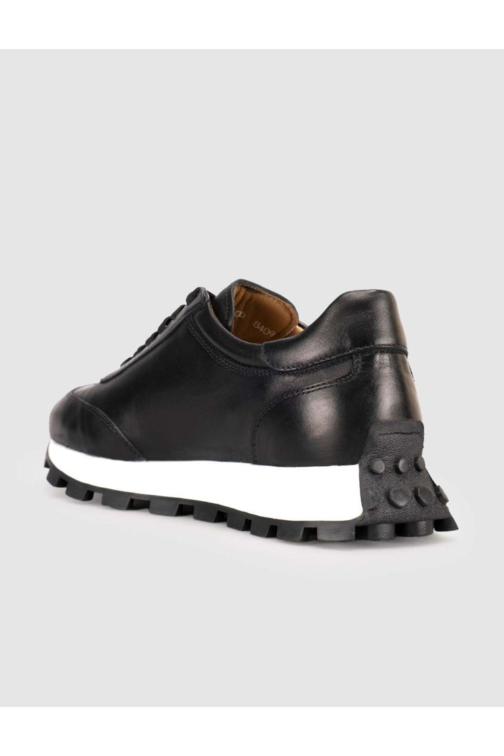 Cabani Shoes Baskets femme en cuir véritable noir - Multicolore