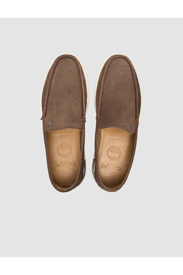 Cabani Shoes Mocassin quotidien pour homme en cuir véritable marron - Marron