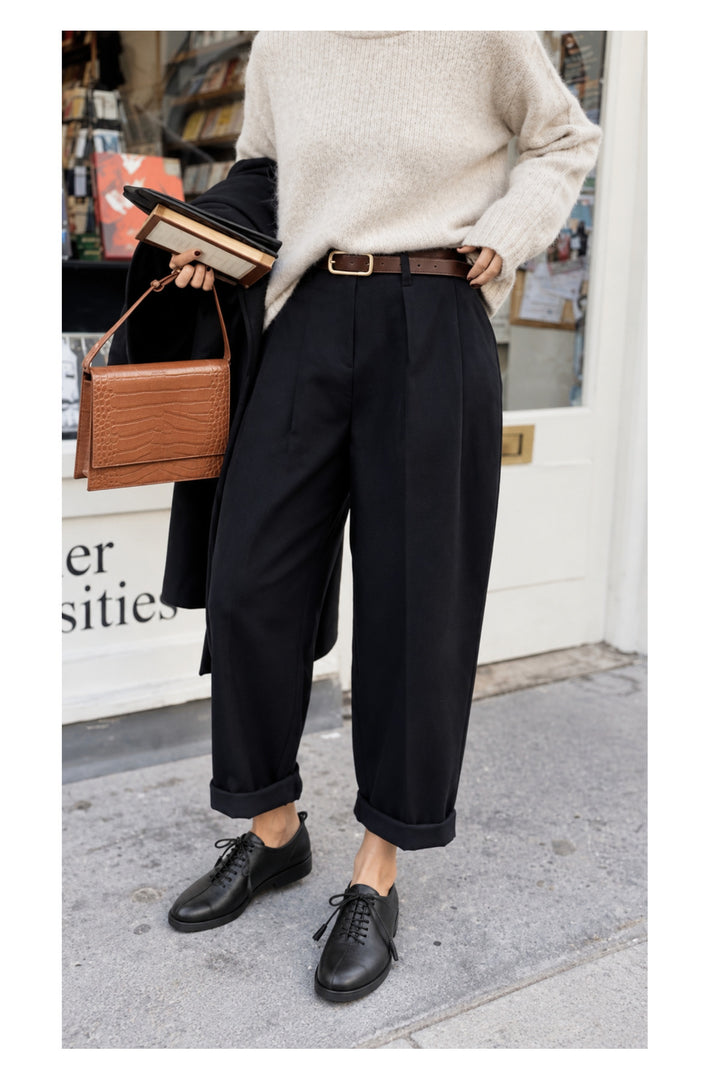 Wavelys ZANTE Chaussures anatomiques en cuir véritable pour femmes avec détails à franges en noir - Noir