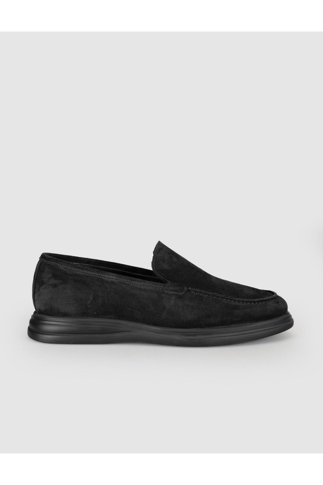 Cabani Shoes Chaussures Loafer pour hommes en cuir véritable en daim noir - Noir