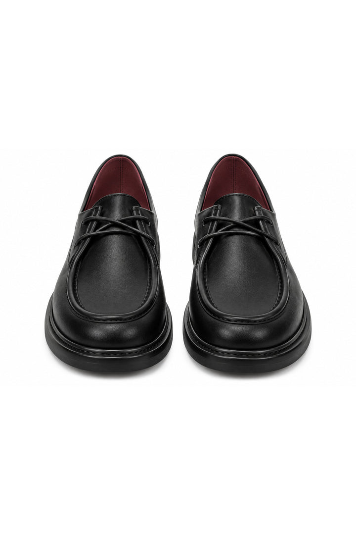 Wavelys Chaussures Oxford décontractées en cuir véritable noires Napoli - Noir