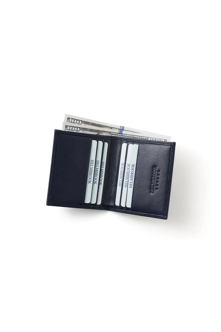 Helmbrook Portefeuille multi-baie Rfid Colin en cuir bleu marine pour homme