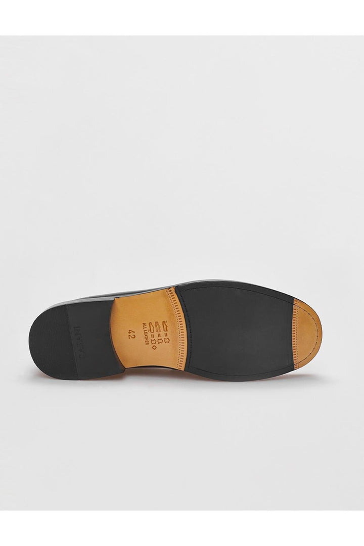 Cabani Shoes Chaussures classiques pour hommes en cuir véritable noir avec semelle en cuir injectée. - Multicolore