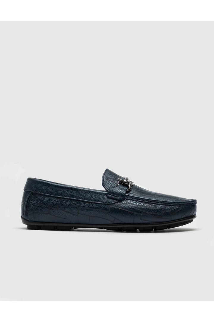 Cabani Shoes Mocassins pour hommes en cuir véritable bleu marine - Bleu marine