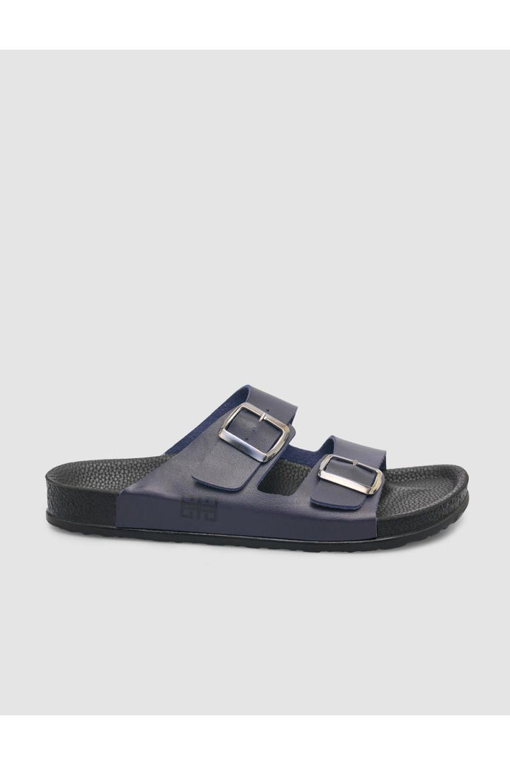 Cabani Shoes Tongs pour hommes bleu marine avec détail de boucle - Bleu marine