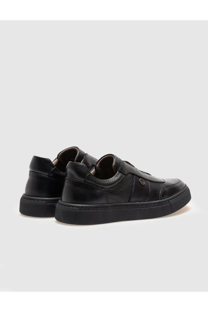 Cabani Shoes Chaussures de sport pour hommes en cuir véritable noir - Noir