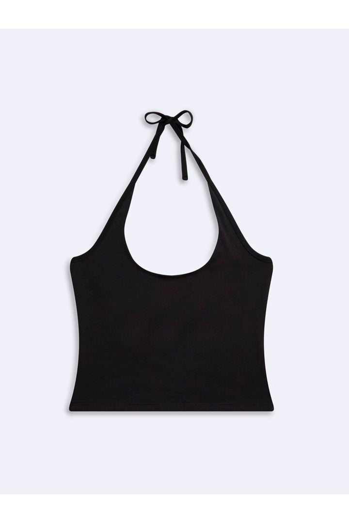 LTB Top à bretelles halter noir à nouer au cou - Noir