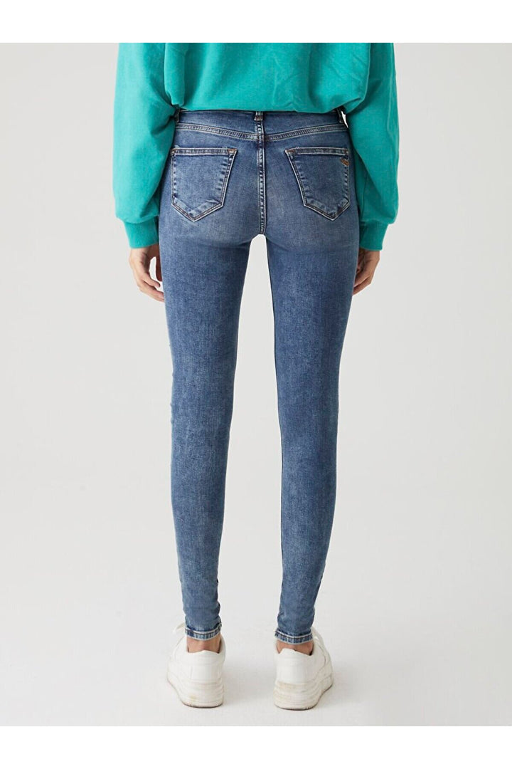 LTB Pantalon en jean à taille moyenne Amy X Narrow Leg