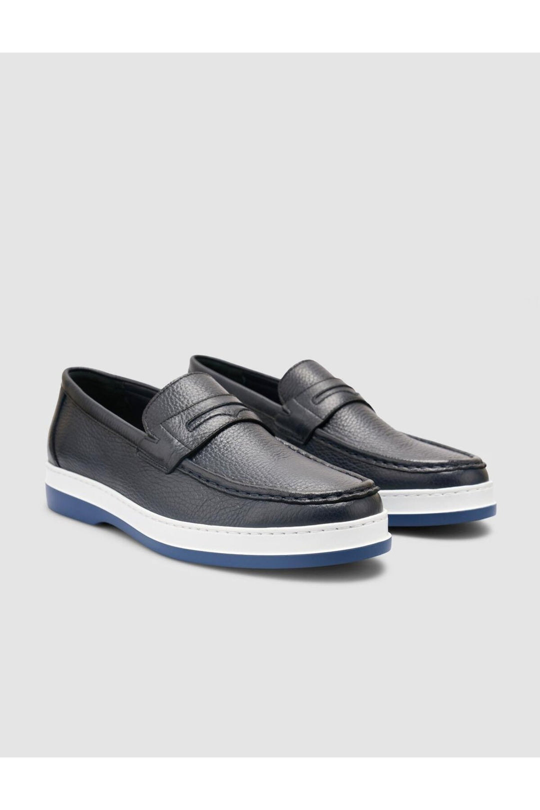 Cabani Shoes %100 Cuir Véritable Mocassins Pour Hommes Bleu marine - Bleu marine